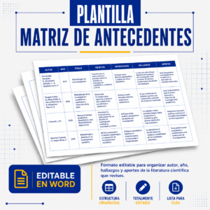 Matriz para organizar antecedentes y literatura científica